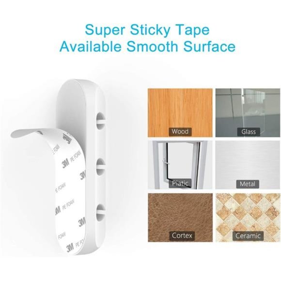 White Cable Clips, Cord Organizer Cable Management, Cable Organizers USB Cable - Picture 5 of 7